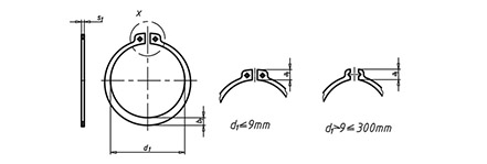 DIN 471 (ГОСТ 13942-86) Кольцо стопорное наружное