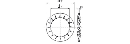 DIN 6798 J Шайба стопорная зубчатая